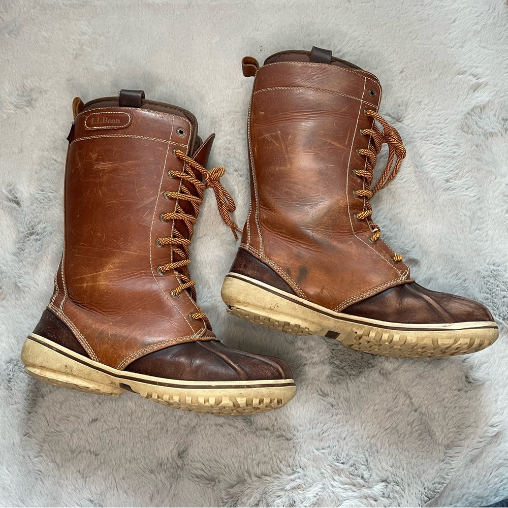 L.L. Bean Tall Insulated Leather Bean Boots Size 7 - Picture 14 of 14